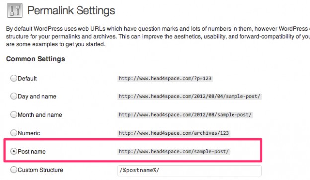 Wordpress Permalinks