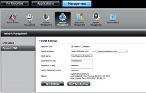 DNS-320 Management Settings DNS-320 Management Settings
