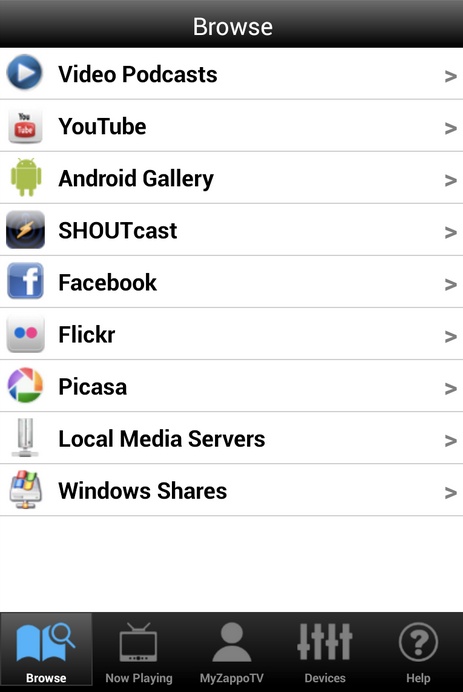 ZappoTV Supported Apps