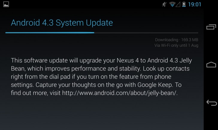 Android 4.3 rolled out in the UK