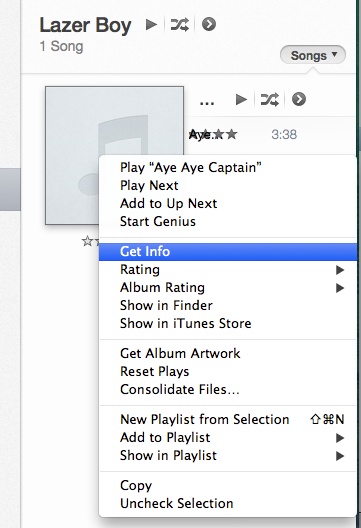 Right Click and Select Get Info