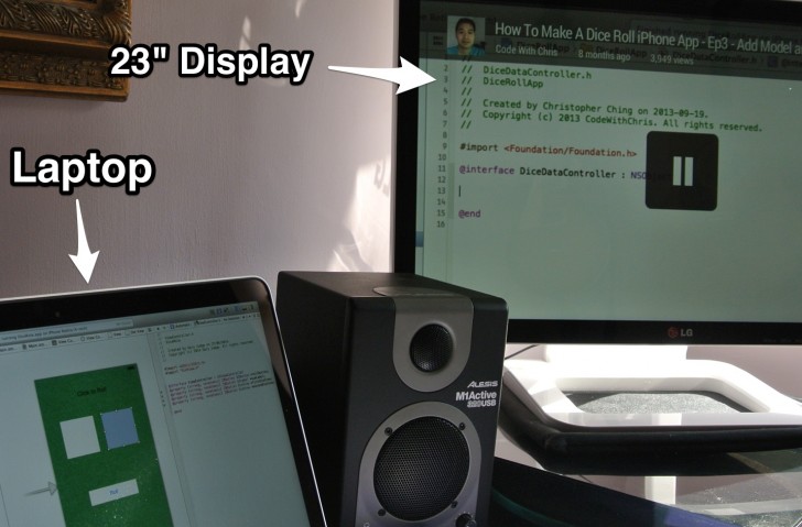 Laptop and Screen Using Chromecast