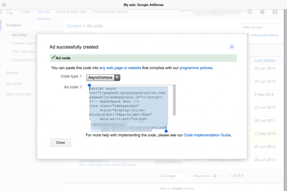 adsense codes on iPad from Google Photo 3