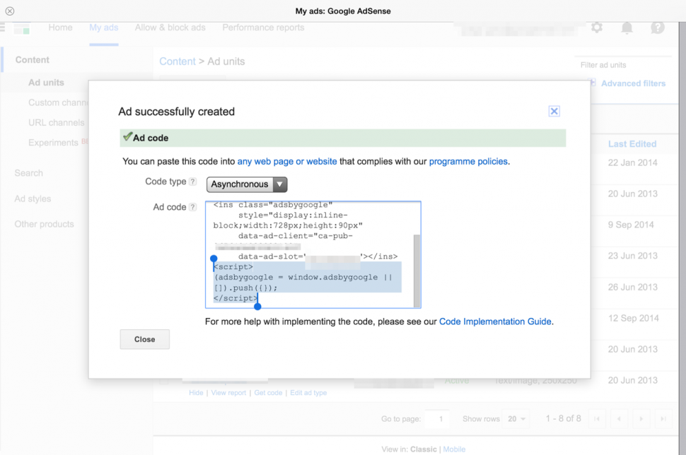 adsense codes on iPad from Google Photo 5