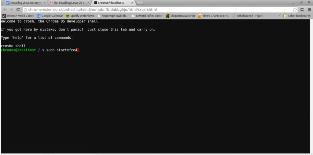 Install Linux OS Startx