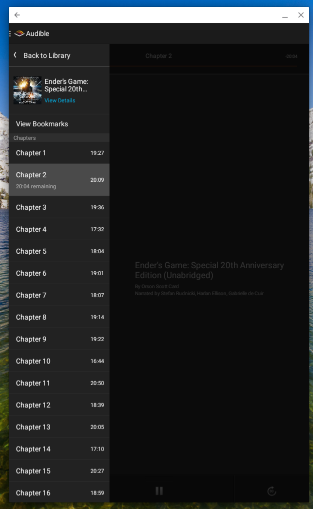 Chromebook Audible Offline Enders Game