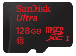 SanDisk Ultra 128 GB micro SDXC Memory Card plus SD Adapter