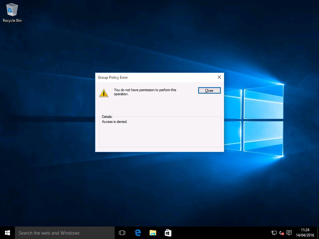 Group Policy Error