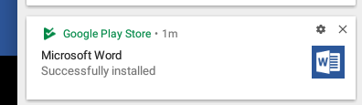 Chromebook Productivity - Word Installed Notification